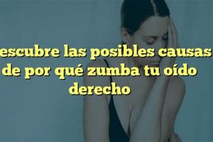 Oido: Porque Siento Que Me Zumba El Oido Derecho? [Help] | The Ultimate Zumba Guide: Dance Your Way to a Healthier You