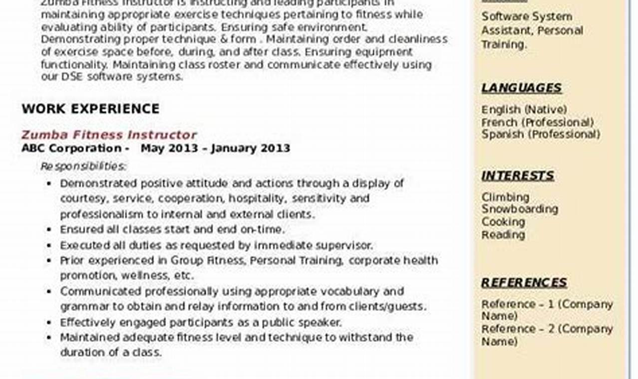 Best Zumba Fitness Instructor Resume: Examples & Tips The Ultimate Zumba Guide: Dance Your Way to a Healthier You Best Zumba Fitness Instructor Resume: Examples & Tips | The Ultimate Zumba Guide: Dance Your Way to a Healthier You