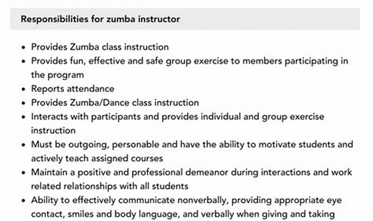 Crafting a Zumba Instructor Description: Tips & Examples The Ultimate Zumba Guide: Dance Your Way to a Healthier You Crafting a Zumba Instructor Description: Tips & Examples | The Ultimate Zumba Guide: Dance Your Way to a Healthier You